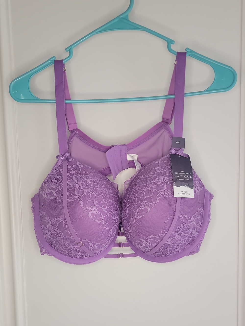 Lane Bryant Lavender Lace Underwire Bra with Strappy Front